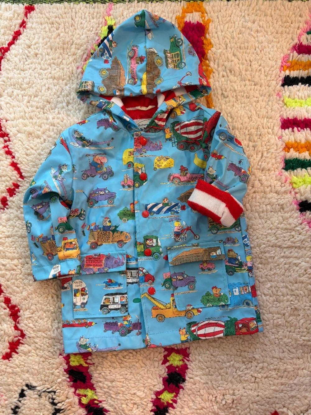 Richard Scarry’s Busy Busy Vehicles Raincoat, 3T